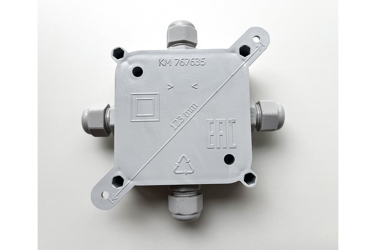 Монтажная коробка Plasticglas IP66/IP68 с гермовводами PG11x4 КМ767635 ...