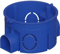 Коробка установочная для твердых стен Экопласт D=65x40мм со стык. ушками, без галогена, (межцентр 71мм), синий IP30 44660HF