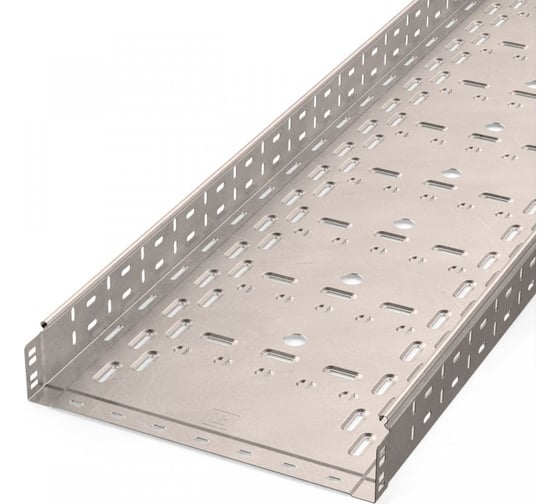Лоток перфорированный Промрукав Стандарт INOX (AISI 409) 400x80x3000 (1,0 мм) PR16.2424 1