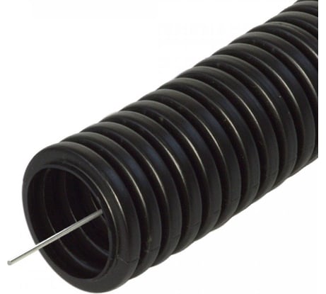 Труба гофрированная Промрукав ПП легкая 350 Н безгалогенная (HF) стойкая к ультрафиолету черная с/з dвн 18,3 мм, dнар 25 мм 50м. PR02.0424