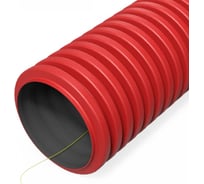 Труба ПНД гофрированная двустенная гибкая Промрукав тип 1250 (SN23) с зондом красная d125 мм 50м. PR15.00982