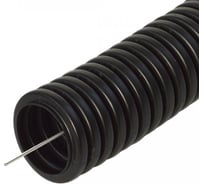 Труба ПП гофрированная легкая Промрукав 350 Н, безгалогенная (HF), стойкая к ультрафиолету, черная, с зондом dвн 10,7 мм, dнар 16 мм 100м. PR02.0416