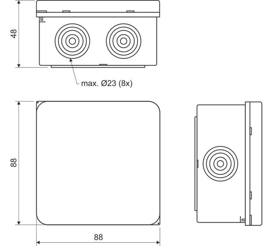 Закрытая коробка KOPOS HF IP65 003.CS.K_KB