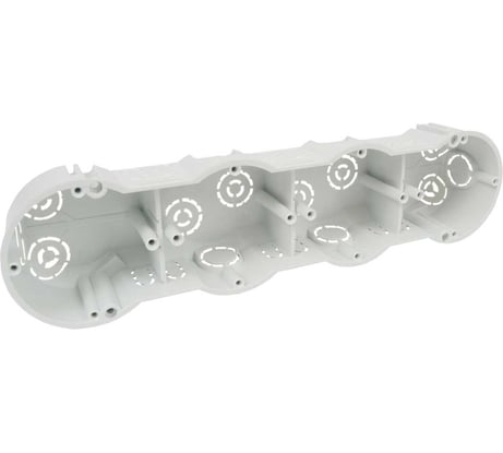 Коробка установочная приборная (подрозетник) KOPOS четырехместная KP 64 Electro 71x283х45 для твердых стен (комплект из 2 штук) KP 64 / 4 (KA)