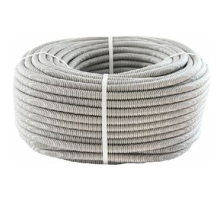 Гофрированная труба Экопласт HFFRLS, тяжелая, с зондом, низкое дымовыделение, т/г, 16мм, серый, 61116HFFRLS