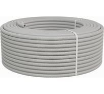 Гофрированная труба Экопласт HFFRLS, легкая, с зондом, низким дымовыделение, т/г, 20 мм, серый, 60120HFFRLS