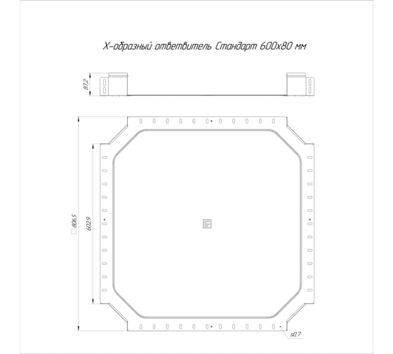 Ответвитель Х-образный Промрукав Стандарт INOX (AISI 409) 600x80 1шт. PR16.3251