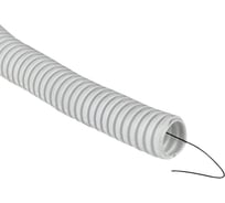 Труба гофрированная EKF ПВХ Plast, с зондом, d16мм, 100м, белая tg-z-16-100-white