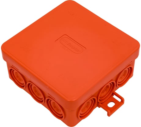 Огнестойкая коробка Экопласт JBL085 E110, о/п 85х85х38, 12 выходов, IP55, 4P, цвет оранжевый 43155HF
