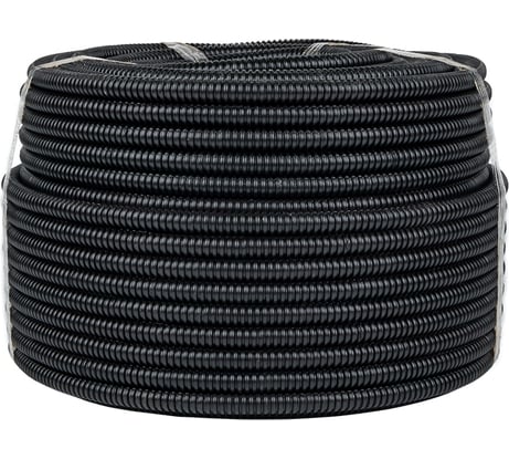 Гофрированная труба EKF PROxima ПНД Plast, с зондом, d16мм, черная tpnd-16-25m
