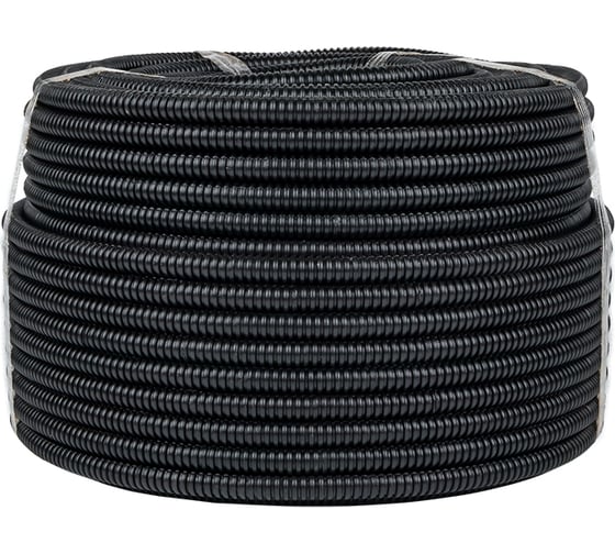 Гофрированная труба EKF PROxima ПНД Plast, с зондом, d16мм, черная tpnd-16-25m 1
