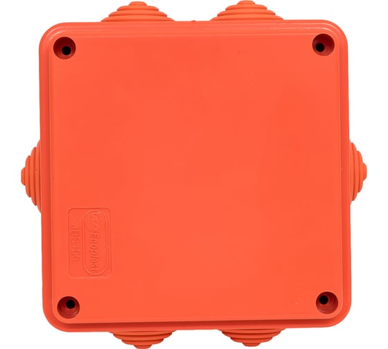 Огнестойкая коробка Экопласт JBS100 E110, о/п 100х100х55, 6 выходов, IP55, 3P, цвет оранжевый 43007HF