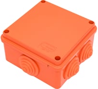 Огнестойкая коробка Экопласт JBS100 E110, о/п 100х100х55, 6 выходов, IP55, 6P, цвет оранжевый 43017HF