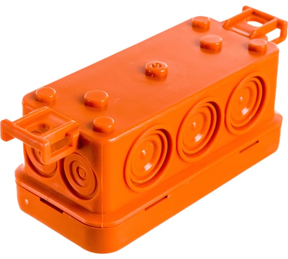 Огнестойкая коробка Экопласт JBL090 E110, о/п 90х42х40, 10 выходов, IP55, 2P, цвет оранжевый 43054HF