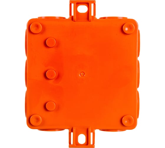Огнестойкая коробка Экопласт JBL085 E110, о/п 85х85х38, 12 выходов, IP55, 2P, цвет оранжевый 43055HF