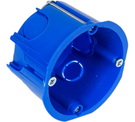 Установочная коробка для г/к Экопласт D-68x45 мм, с металлическими лапками, синий IP30 44663-1