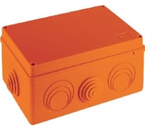 Огнестойкая коробка Экопласт JBS210 E110, о/п 210х150х100, 8 выходов, IP55, 12P, цвет оранжевый 43146HF