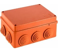 Огнестойкая коробка Экопласт JBS150 E110, о/п 150х110х70, 10 выходов, IP55, 4P, цвет оранжевый 43049HF