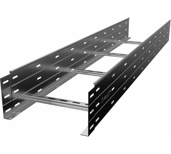 Лестничный лоток CABLIDERTRAYS замковый, с боковой перфорацией, оцинкованный НЛЗ-300х150-1,2-3000