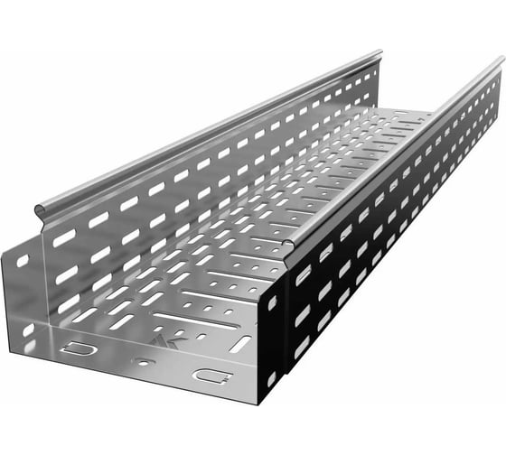 Лоток перфорированный металлический замковый CABLIDERTRAYS ПРЕМИУМ ЛИДЕР оцинкованный ЛПМЗ(П)-200х80-0,8-3000 1