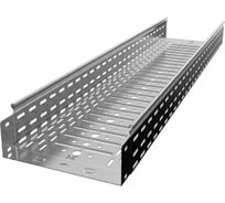 Лоток перфорированный металлический замковый CABLIDERTRAYS ПРЕМИУМ ЛИДЕР оцинкованный ЛПМЗ(П)-300х100-0,8-3000