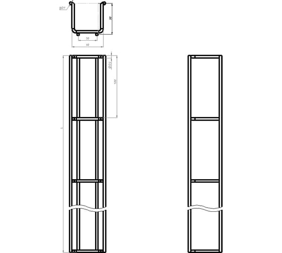 Проволочный лоток CABLIDERTRAYS оцинкованный ПЛЛ-50х50-3000