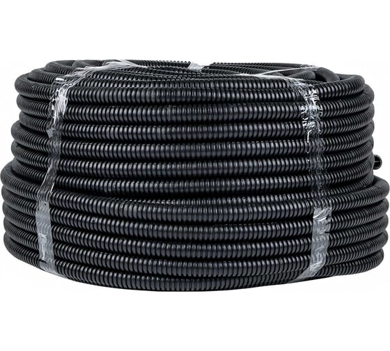 Гофрированная труба EKF Plast, ПНД, с зондом, d20мм, черная 25 м PROxima tpnd-20-25m