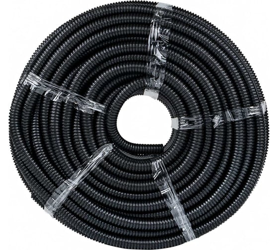 Гофрированная труба EKF Plast, ПНД, с зондом, d20мм, черная 25 м PROxima tpnd-20-25m