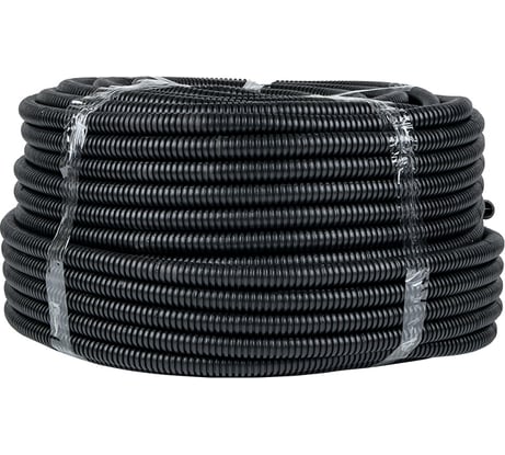 Гофрированная труба EKF ПНД Plast с зондом d25мм черная 75 м PROxima tpnd-25n