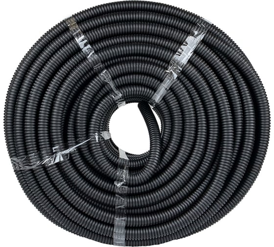 Гофрированная труба EKF ПНД Plast с зондом d25мм черная 75 м PROxima tpnd-25n
