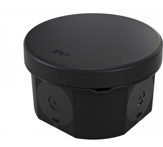 Коробка распределительная GREENEL о/п, 2К, HF, УФ D75x40мм IP67 черный GE42437-05