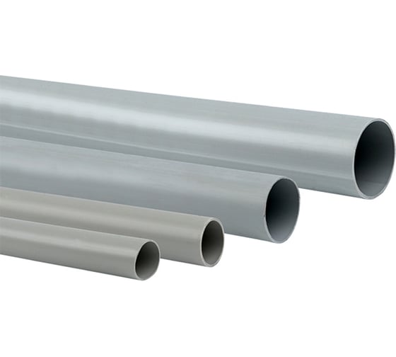 Гладкая жесткая труба EKF ПВХ d40 серая 3 м EKF-Plast trg-40-3n