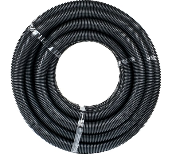 Гофрированная гибкая труба EKF FRHF, с зондом, d50мм, черная Plast PROxima FRHF-50