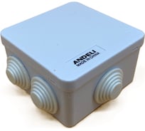 Распаячная коробка с крышкой ANDELI 85x85x50 на 7 входов (с сальниками) IP55 ADL18-600