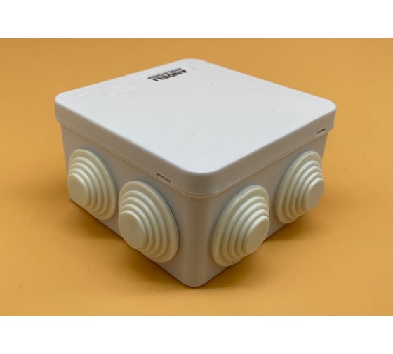 Распаячная коробка с крышкой ANDELI 85x85x50 на 7 входов (с сальниками) IP55 ADL18-600