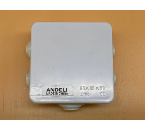 Распаячная коробка с крышкой ANDELI 85x85x50 на 7 входов (с сальниками) IP55 ADL18-600