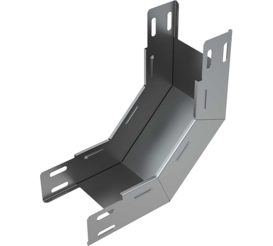Лоток АО "КЗЭМИ" замковый глухой КСЗГ 400x60-90 УТ1,5 для поворота трассы вниз на 90, горячее цинкование, S1,5 П0000023883