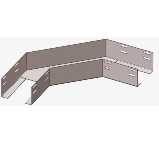 Лоток АО "КЗЭМИ" угловой глухой цельный КГГЦ 300x100x1,0-90 УТ1,5 поворот на 90, оцинкованный лист S1,0 П0000010027 1