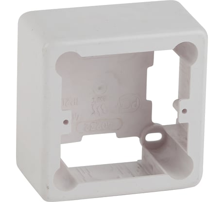 1-местная установочная коробка ЭРА КУК под кабель-канал, 85х85х42мм, белая IP20, 44/1760 Б0047294