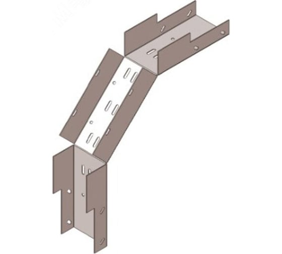 Лоток замковый АО "КЗЭМИ" КПЗГ 150x65-90, УТ1,5, глухой, для поворота трассы вверх на 90, горячее цинкование, S1,5 П0000024168