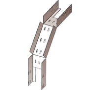 Лоток глухой АО "КЗЭМИ" КСГ 250x200-90 УТ1,5 для поворота трассы вниз на 90, оцинкованный лист, S1,5 П0000002987