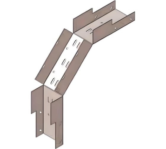 Лоток замковый перфорированный АО "КЗЭМИ" КСЗ 50x50-90 УТ1,5 для поворота трассы вниз на 90, оцинкованный лист S1,5 П0000002992 1