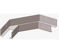 Лоток АО "КЗЭМИ" угловой замковый перфорированный КГЗ 100x80-90 УХЛ1 поворот на 90, оцинкованный лист S1,5 П0000012496