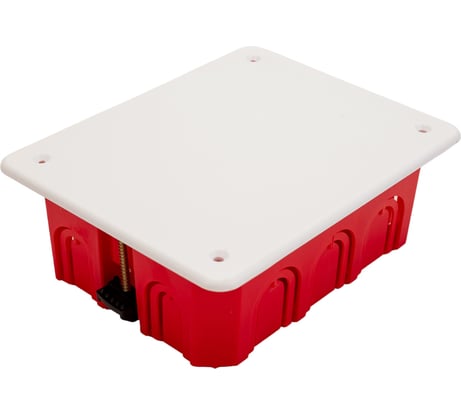 Распаечная коробка ЭРА KRP, 120х92х45мм, для полых стен, саморезы, пластиковые лапки, крышка Б0047262