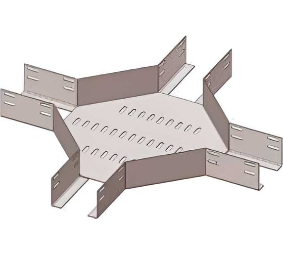 Лоток крестообразный перфорированный АО "КЗЭМИ" КМ 400x65 УХЛ1, оцинкованный лист S1,5 П0000004088 1