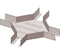 Лоток крестообразный перфорированный АО "КЗЭМИ" КМ 600x100 (Rп300) УХЛ1,радиус поворота трассы 300 мм, горячее цинкование, S1,5 П0000026569