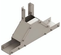 Отвод тройниковый замковый с разворотом трассы на 90 вниз АО "КЗЭМИ" ОТЗРН 100x80, УТ1,5, оцинкованный лист, S0,8 П0000017879