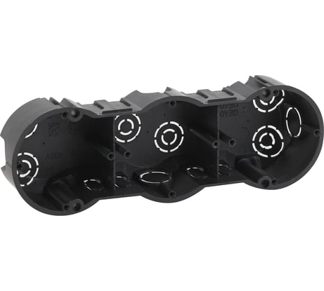 Установочная коробка ЭРА КУТ 3х местная, 212х70х45мм, для твердых стен, саморезы, IP20, 45/900 Б0047214