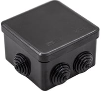 Коробка разветвительная РемоКолор для наружного монтажа, 7вводов, 80x80x40мм, черная, IP54 89-0-190