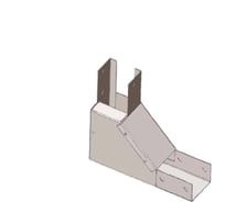 Поворот вертикальный АО "КЗЭМИ" с разворотом трассы на 90 вверх правый ПВРВп 50x50 УТ1,5, оцинкованный лист, S1,0 П0000015152